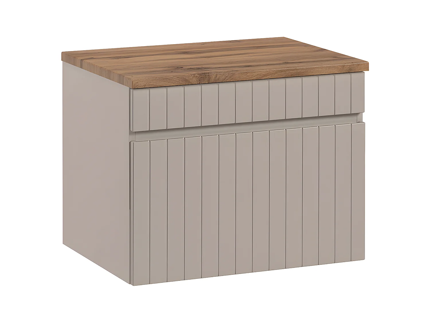 Meuble sous-vasque 60cm plan de toilette Zelie Cachemire et Bois