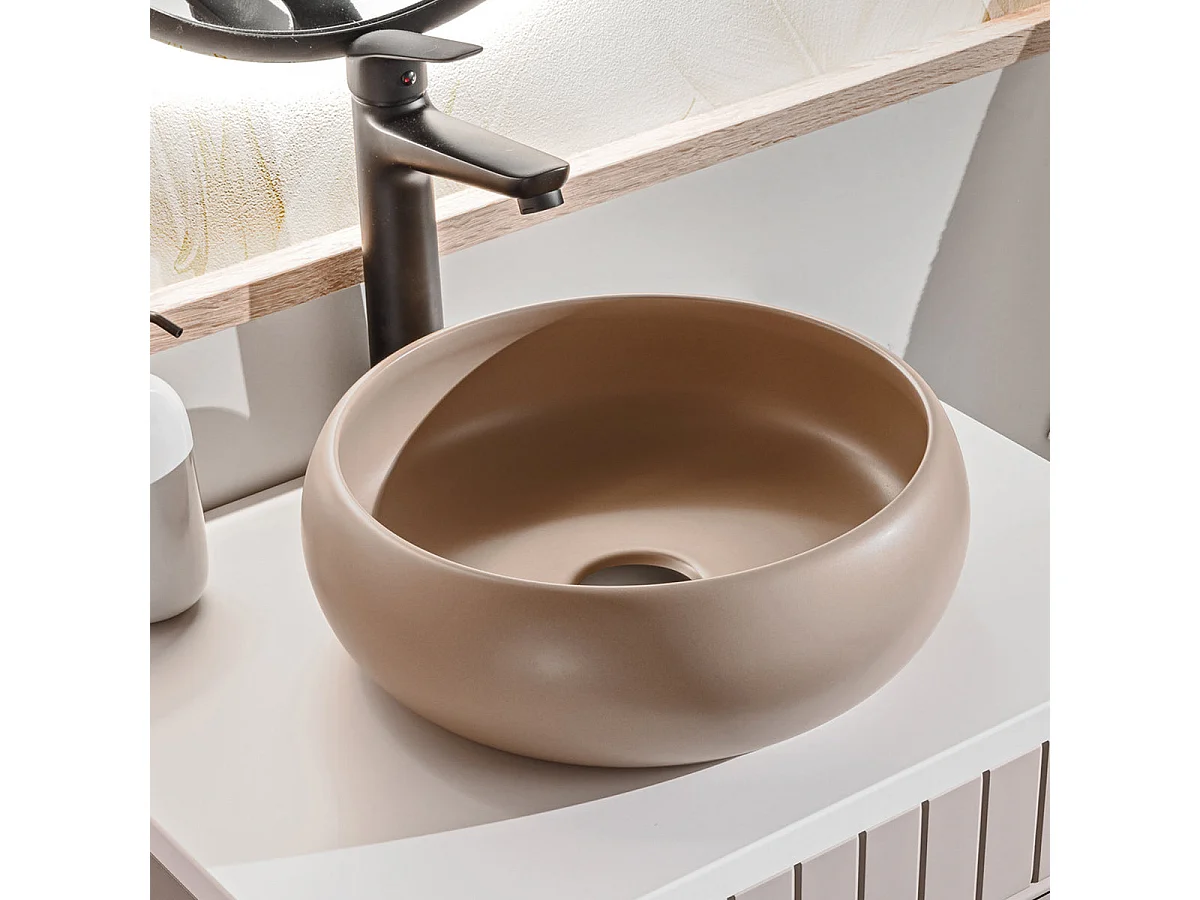 Zelie Cachemire et Bois double vanity unit 140cm 2 niches