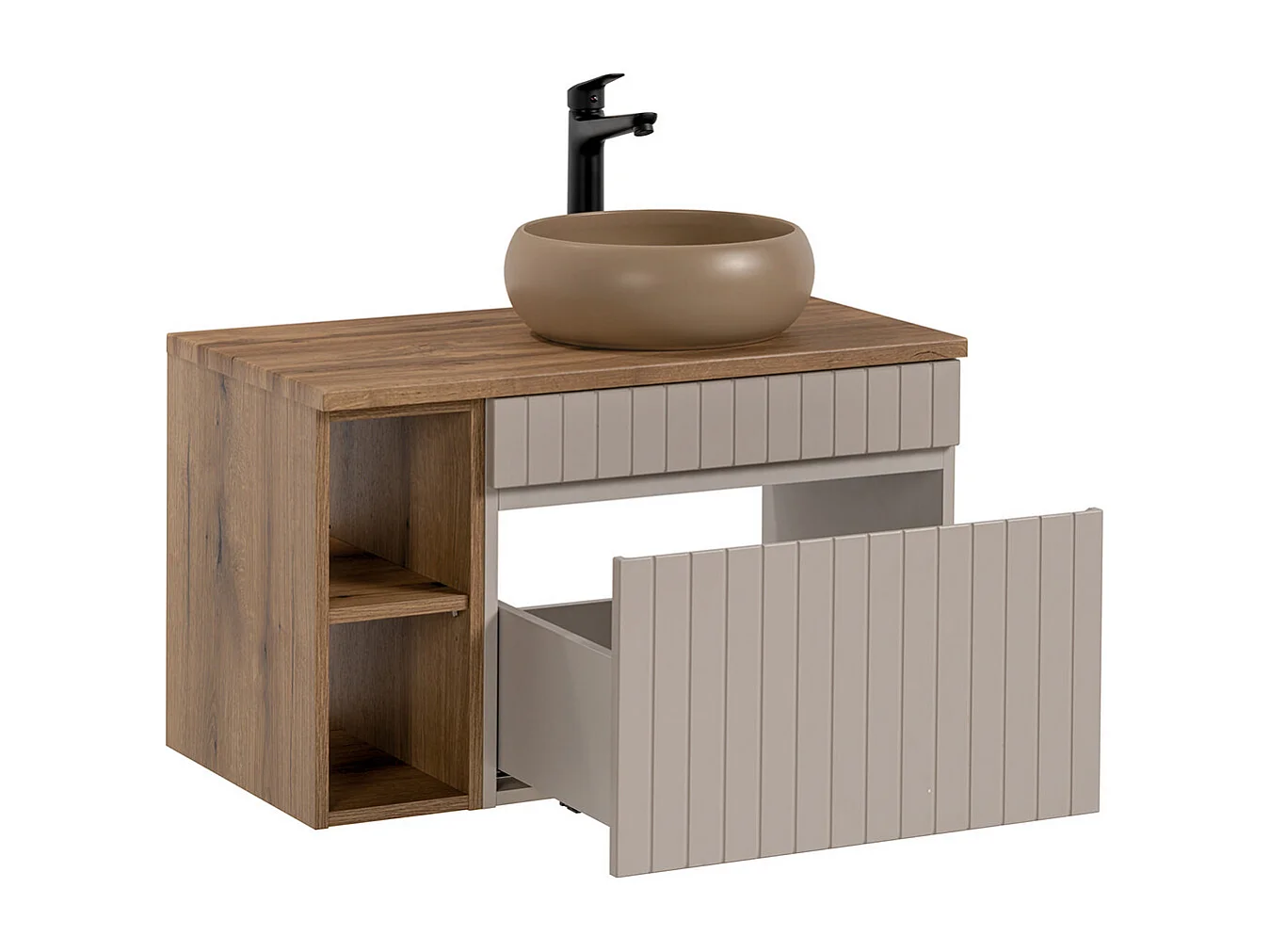 Conjunto de móveis de casa de banho com lavatório Zelie caxemira 80cm
