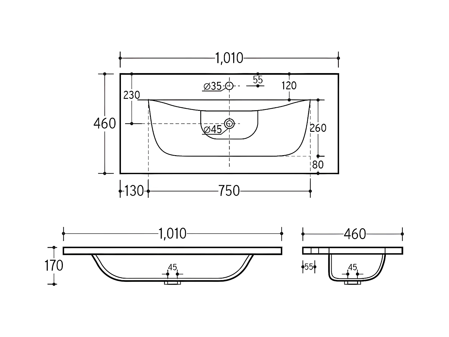 Mobile bagno con lavabo Zelie cachemire 100cm