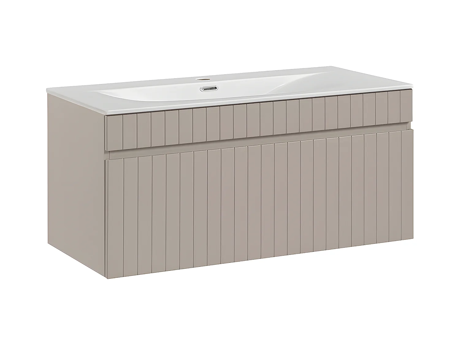 Meuble simple vasque encastrée 100cm Zelie Cachemire
