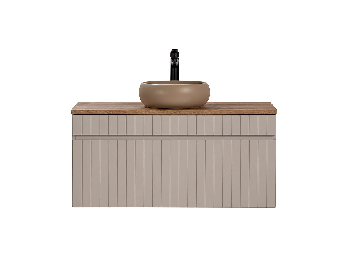 Enkele wastafel 100cm Zelie Kasjmier en Hout