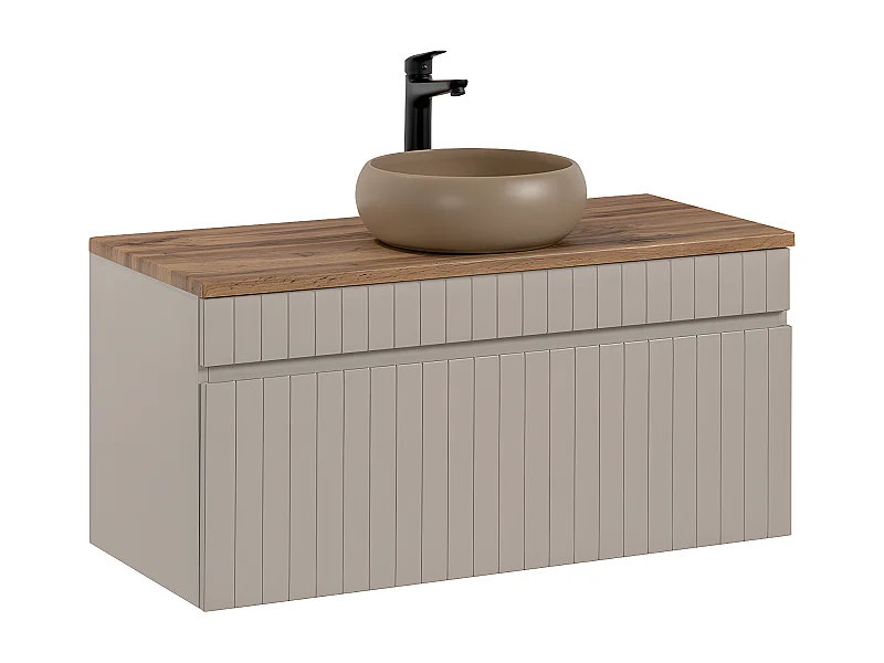 Mueble lavabo individual 100 cm Zelie Cachemira y Madera