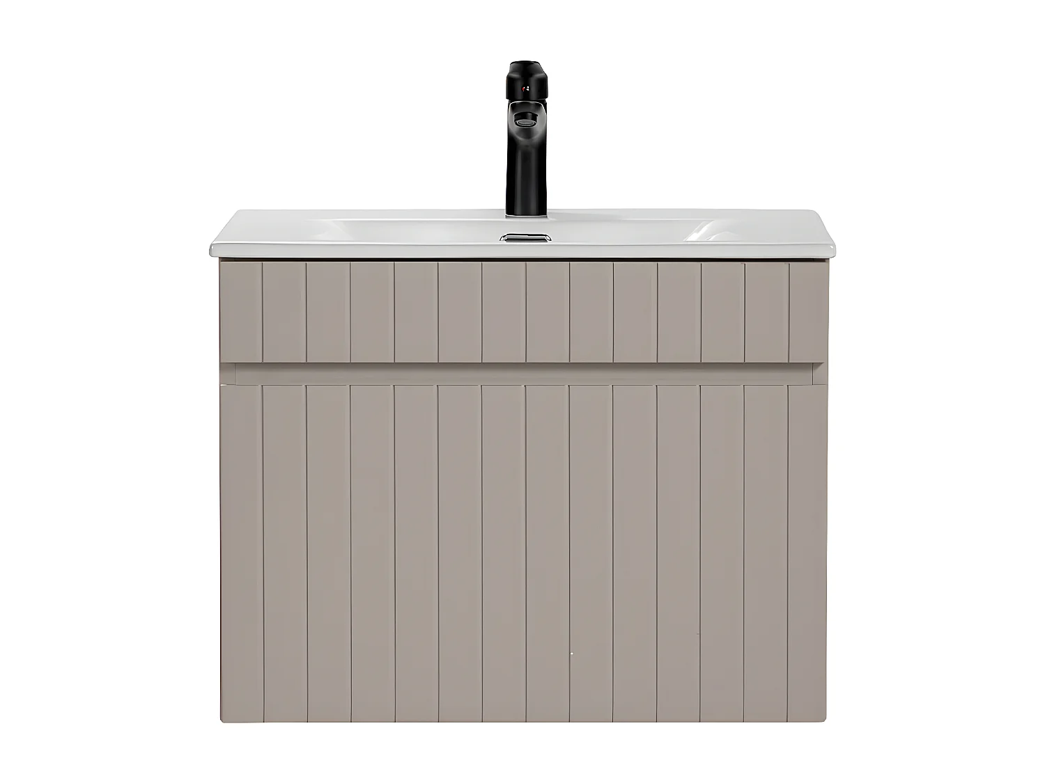 Meuble simple vasque encastrée 60cm Zelie Cachemire