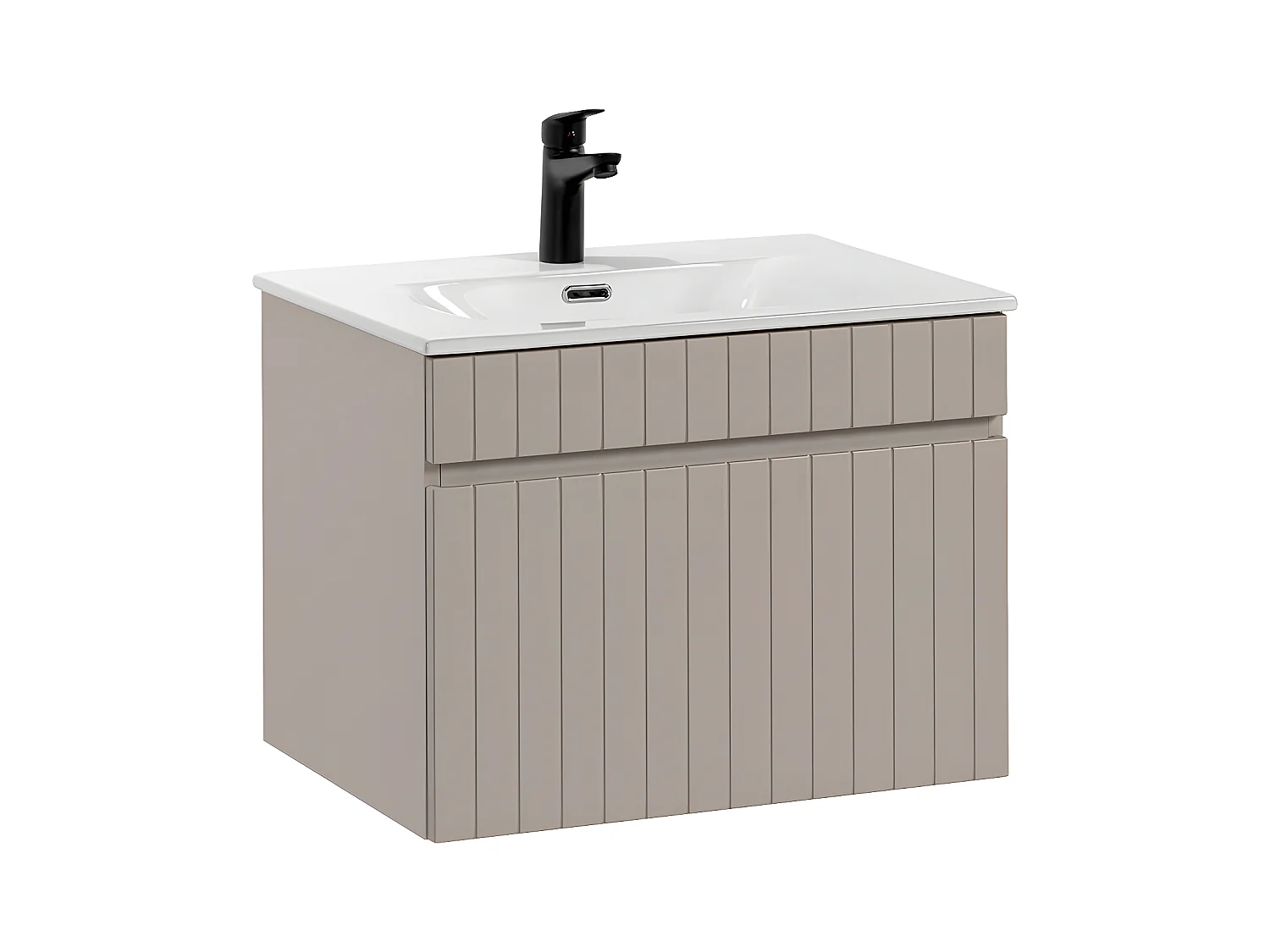 Meuble simple vasque encastrée 60cm Zelie Cachemire