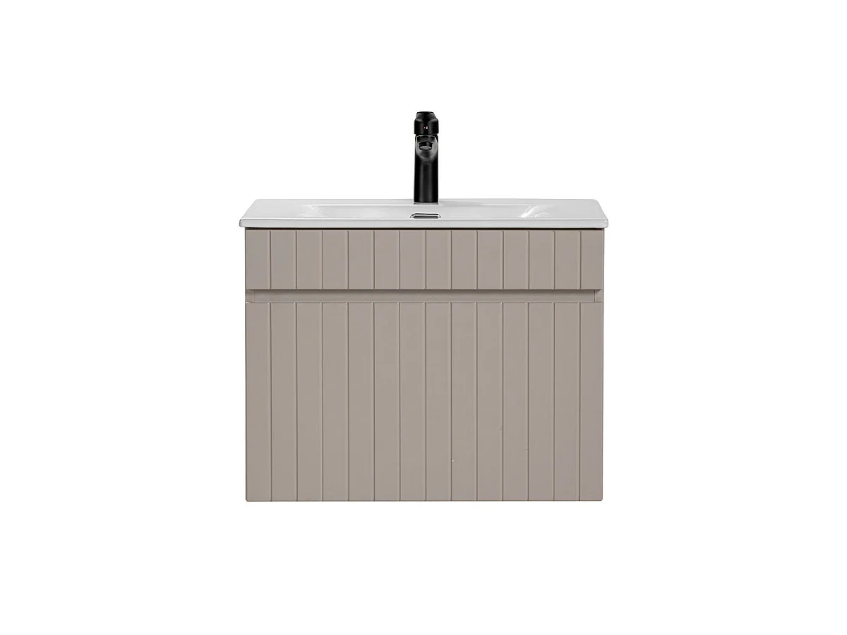 Meuble simple vasque encastrée 60cm Zelie Cachemire
