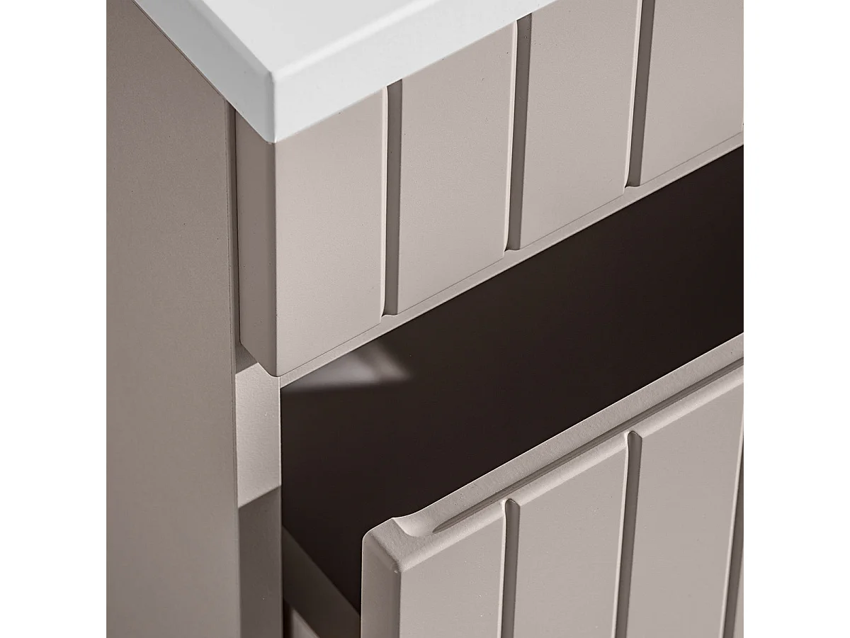 Meuble simple vasque encastrée 60cm Zelie Cachemire