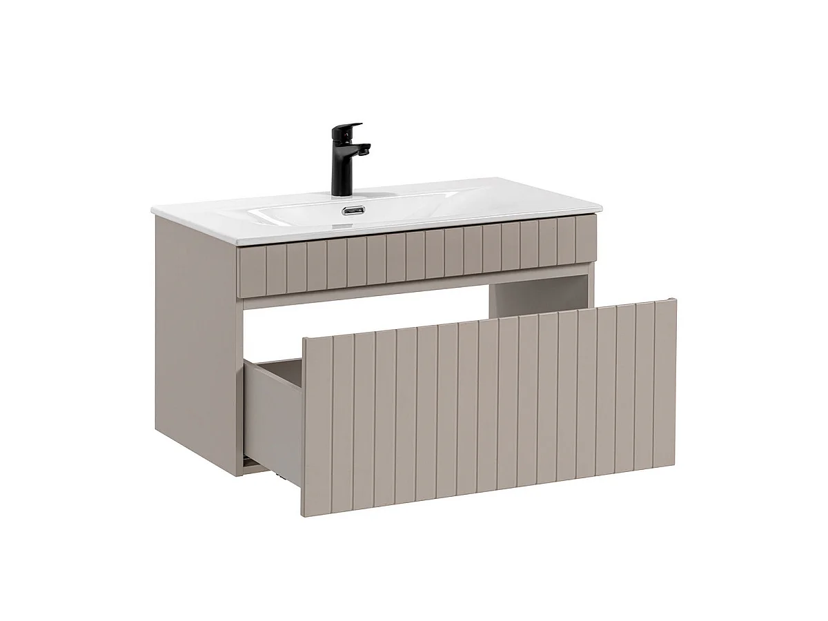 Meuble simple vasque encastrée 80cm Zelie Cachemire