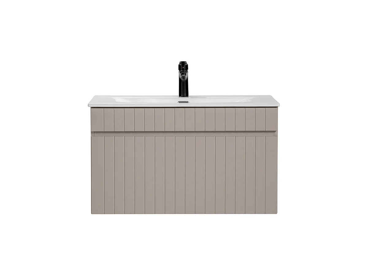 Meuble simple vasque encastrée 80cm Zelie Cachemire