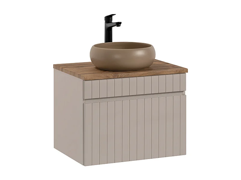 Mueble lavabo individual 60cm Zelie Cachemira y Madera