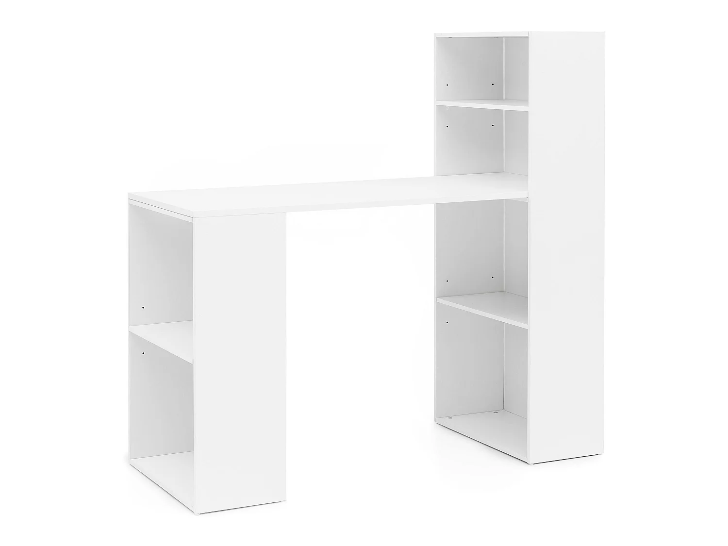 Table de Bureau Petit 120x120x53 cm Table pour Ordinateur avec Étagère