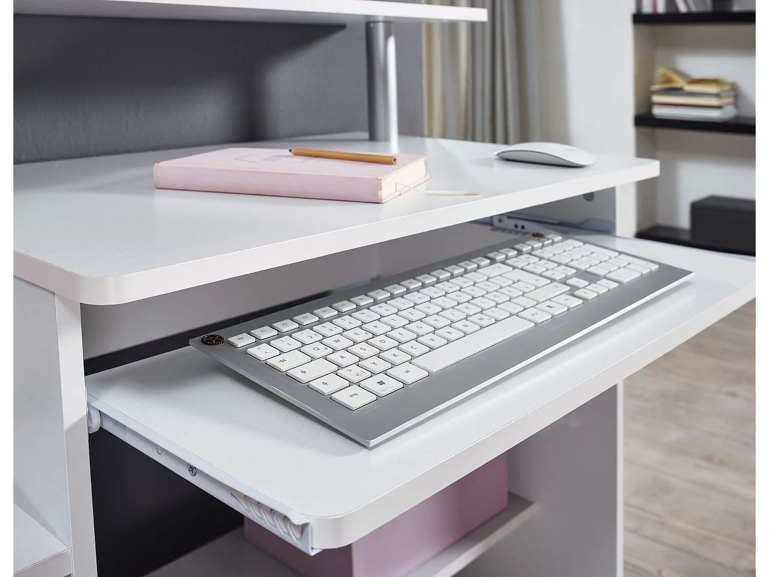 Scrivania Ufficio 94 x 90,5 x 48,5 cm Legno con Scaffali PC Cameretta