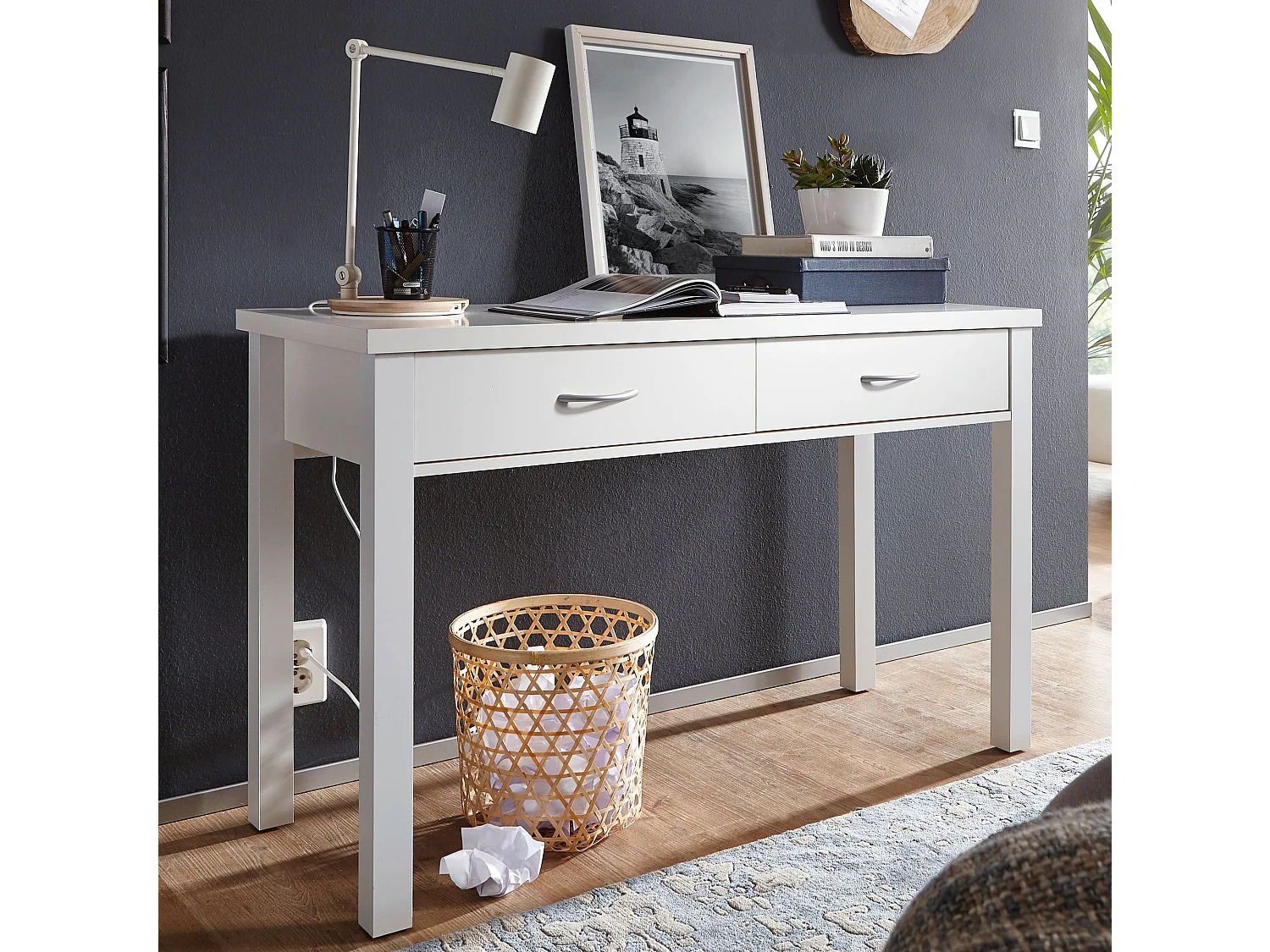 Table de bureau 120x77x50cm Table PC Table d'ordinateur avec tiroirs