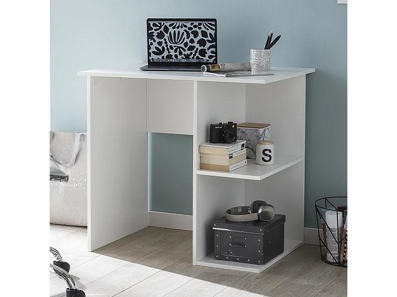 Scrivania Moderna Piccola con Libreria Tavolo da Ufficio 82x60x76 cm