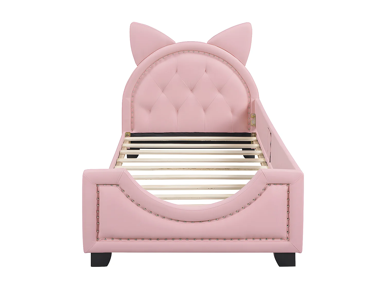 Lit enfant Lit simple 90 x 200 cm - avec dossier rose - Sweiko