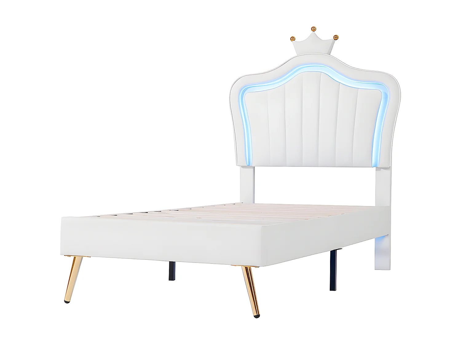 Lit enfant avec lampes LED Lit capitonné 90 x 200 cm - Sweiko