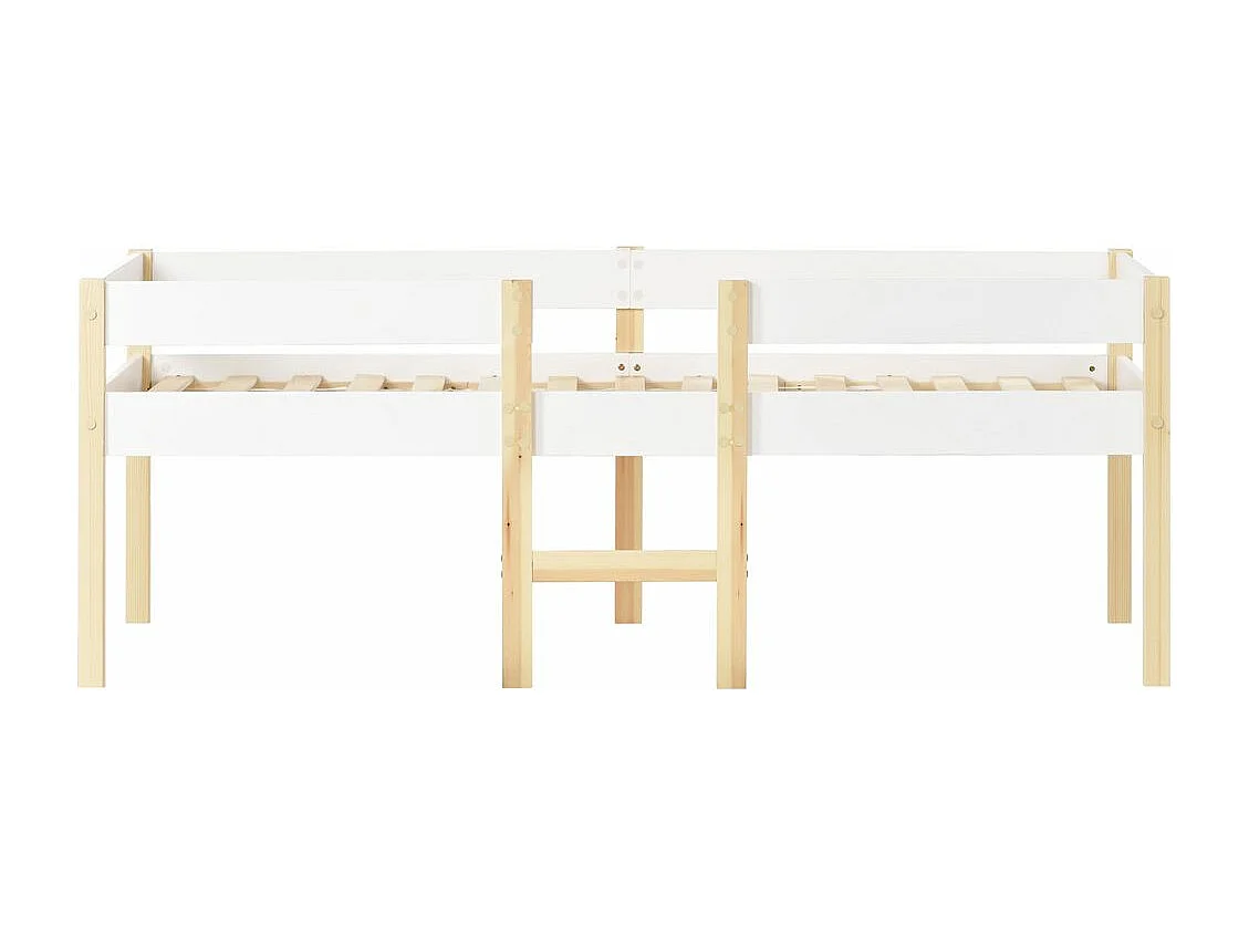 Lit cabane avec protection contre les chutes, 90x200 cm - blanc & chêne - Sweiko
