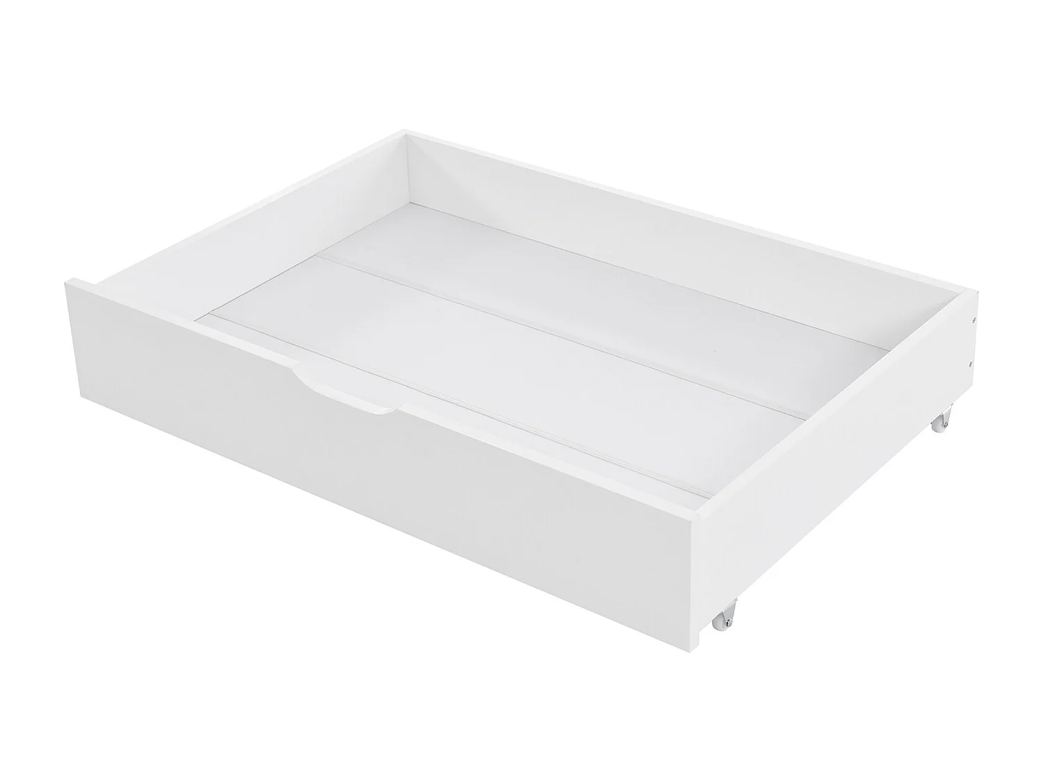 Lit cabane avec tablette de rangement et garde-corps - 90x200 cm - blanc - Sweiko