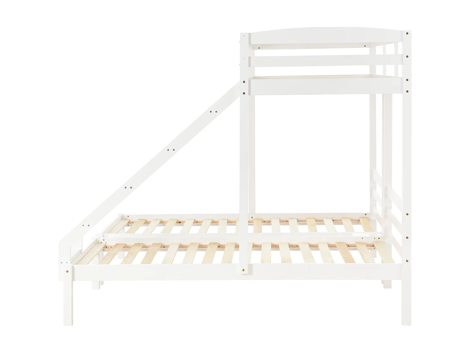 Lit cabane avec fenêtre Cadre en pin blanc - 200x90 cm - Sweiko