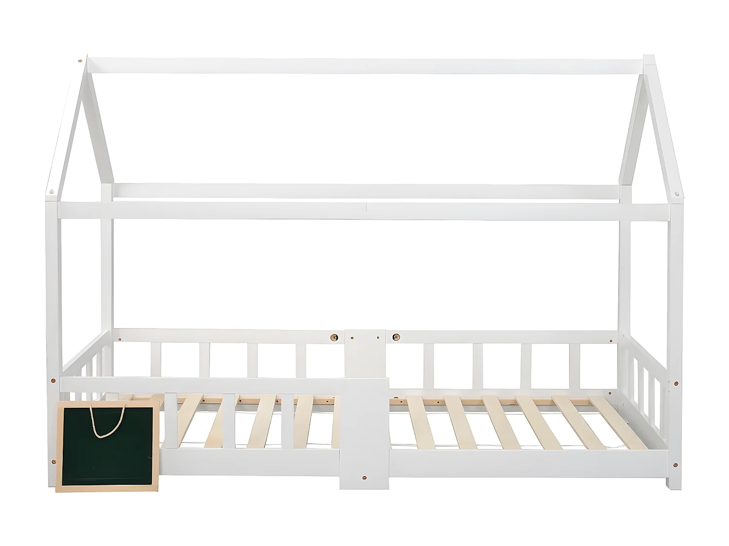 Lit cabane Lit d'enfant Lit de maison 90 x 200 cm, Blanc (sans matelas) - Sweiko