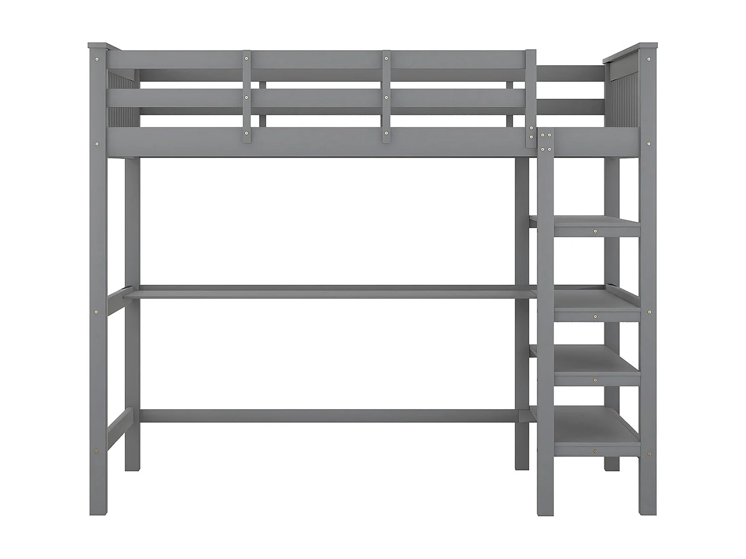 Lit cabane Lit enfant avec compartiment de rangement - gris 90 x 200 cm - Sweiko