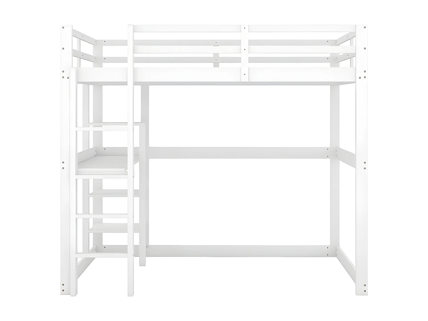 Lit cabane 140 X 200 cm - avec espace de rangement - blanc- Sweiko