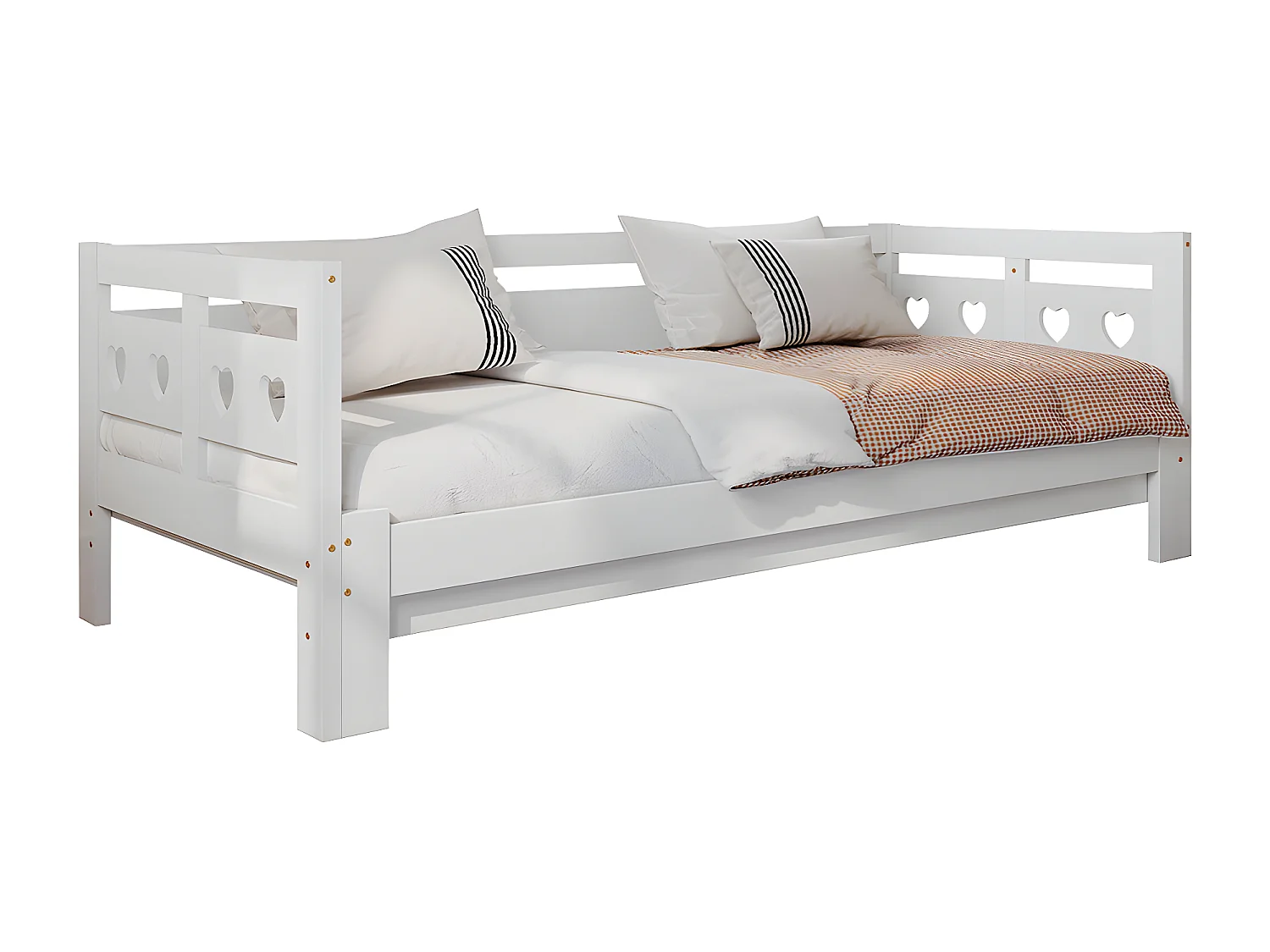 Lit cabane Lit de jour lit extensible pin massif - Blanc - Sweiko