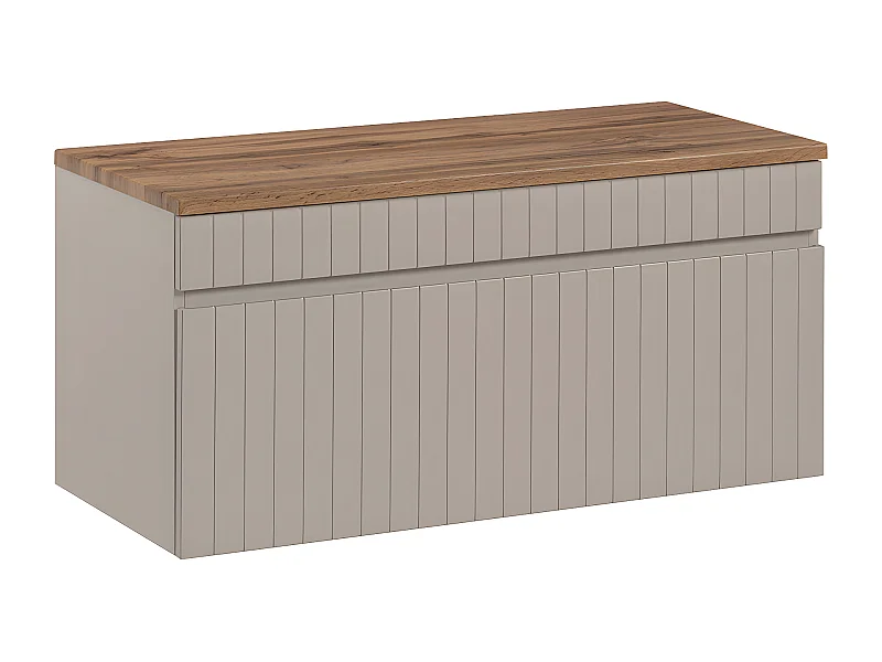 Meuble sous-vasque 100cm plan de toilette Zelie Cachemire et Bois