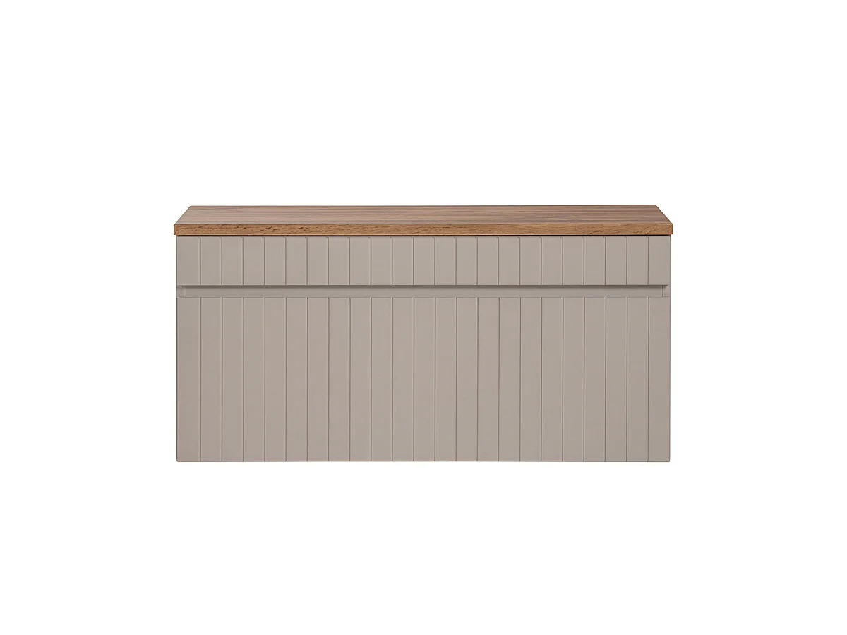 Meuble sous-vasque 100cm plan de toilette Zelie Cachemire et Bois
