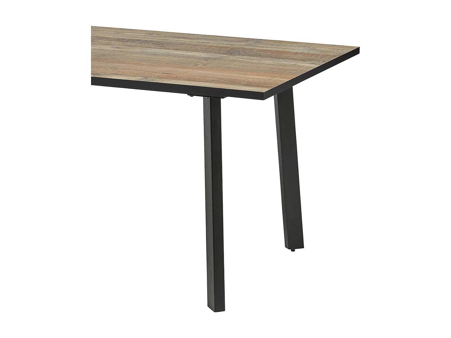 KARMINA - Table de Repas Aspect Bois et Métal 180cm