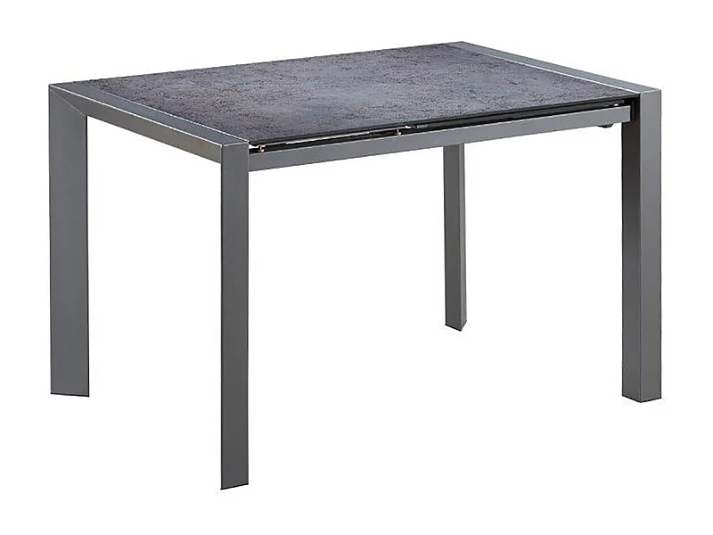 GELD - Table Repas Rectangulaire Métal et Verre