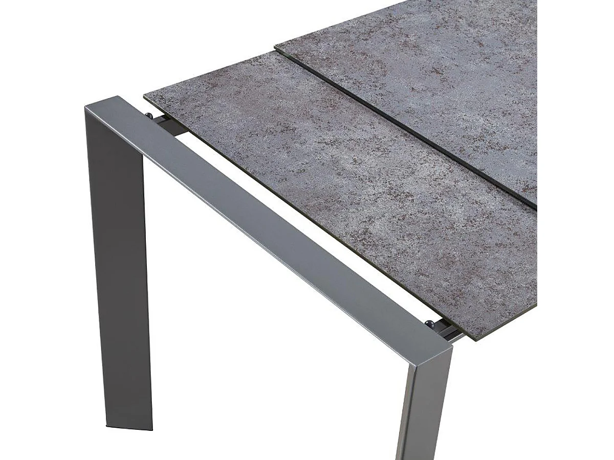 GELD - Table Repas Rectangulaire Métal et Verre