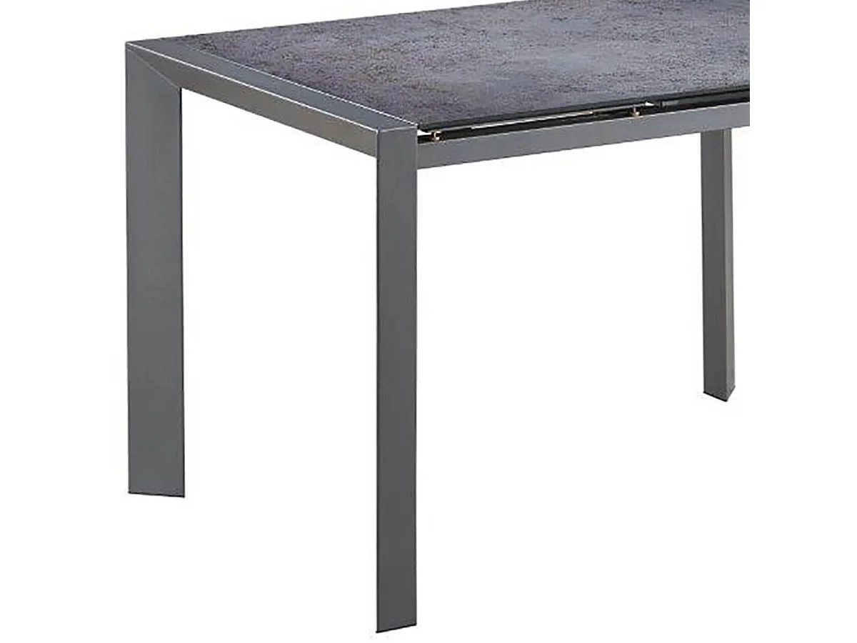 GELD - Table Repas Rectangulaire Métal et Verre