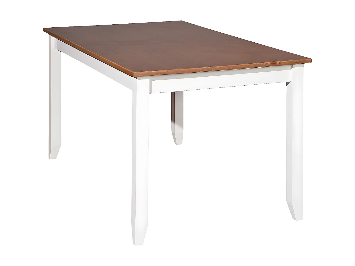 SOCOA - Table Rectangulaire Bois Massif Vernis Sepia et Blanc