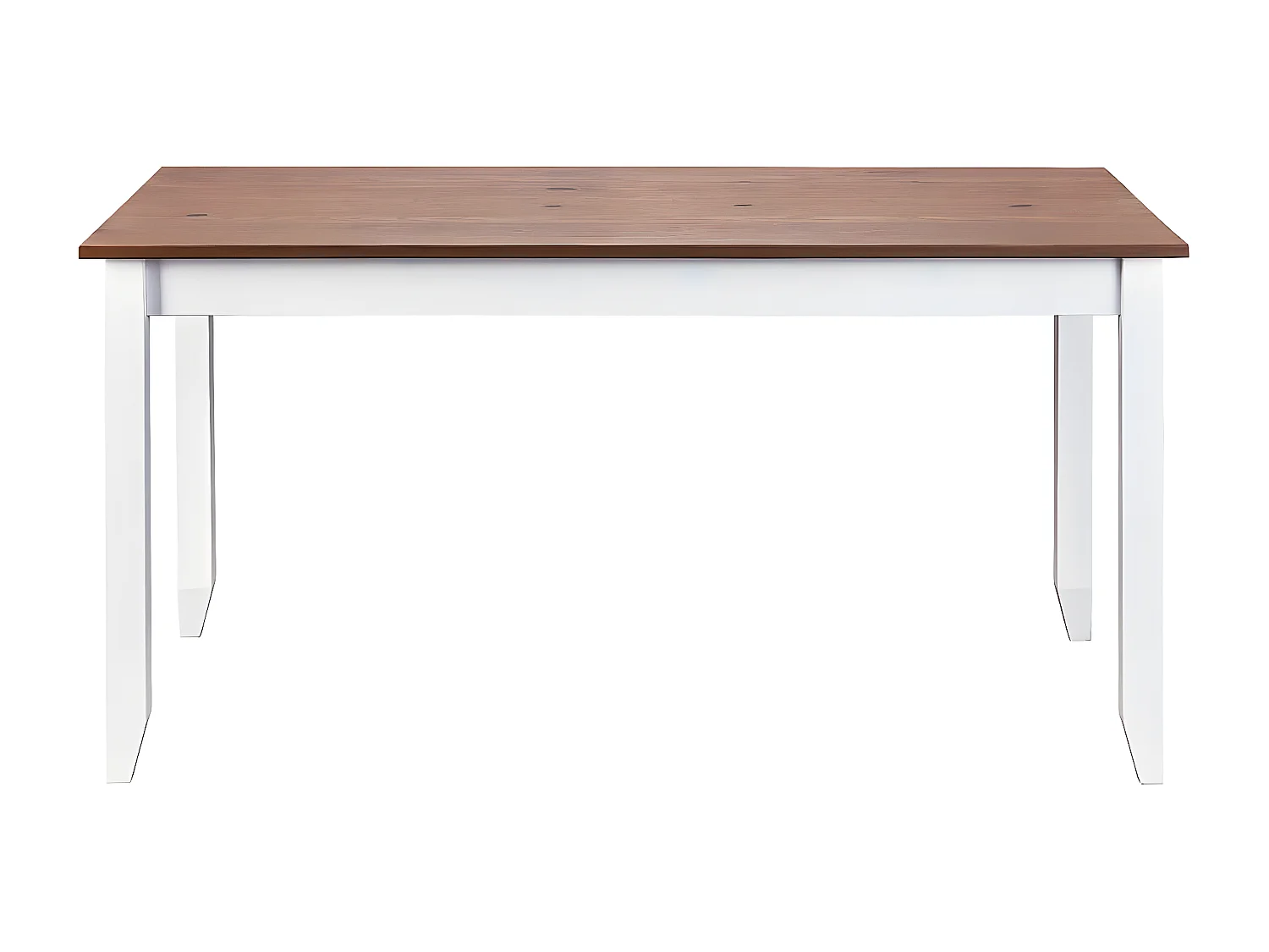 SOCOA - Table Rectangulaire Bois Massif Vernis Sepia et Blanc