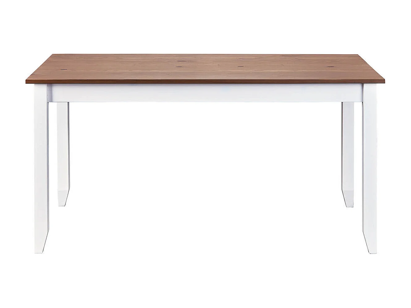 SOCOA - Table Rectangulaire Bois Massif Vernis Sepia et Blanc