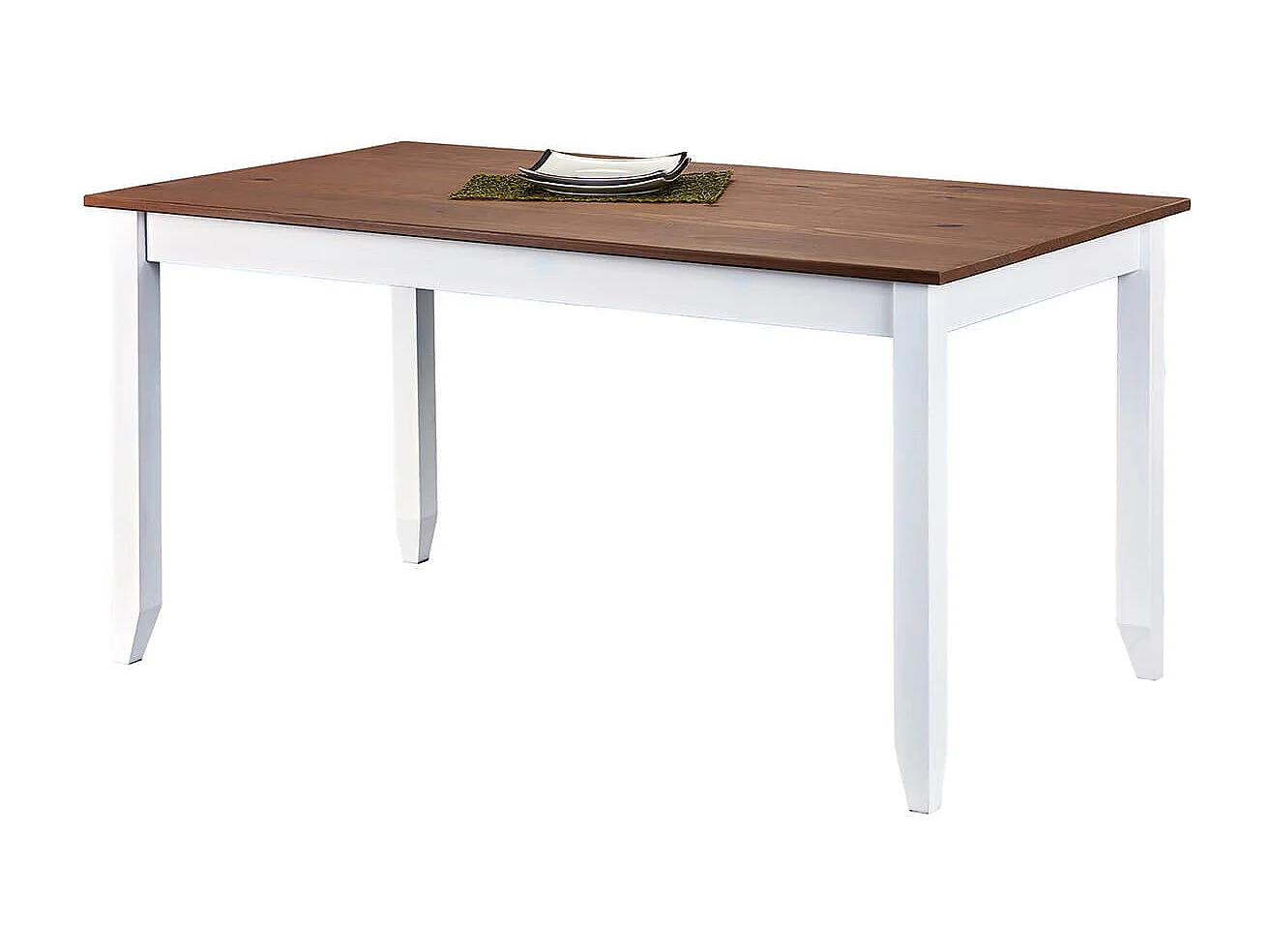 SOCOA - Table Rectangulaire Bois Massif Vernis Sepia et Blanc