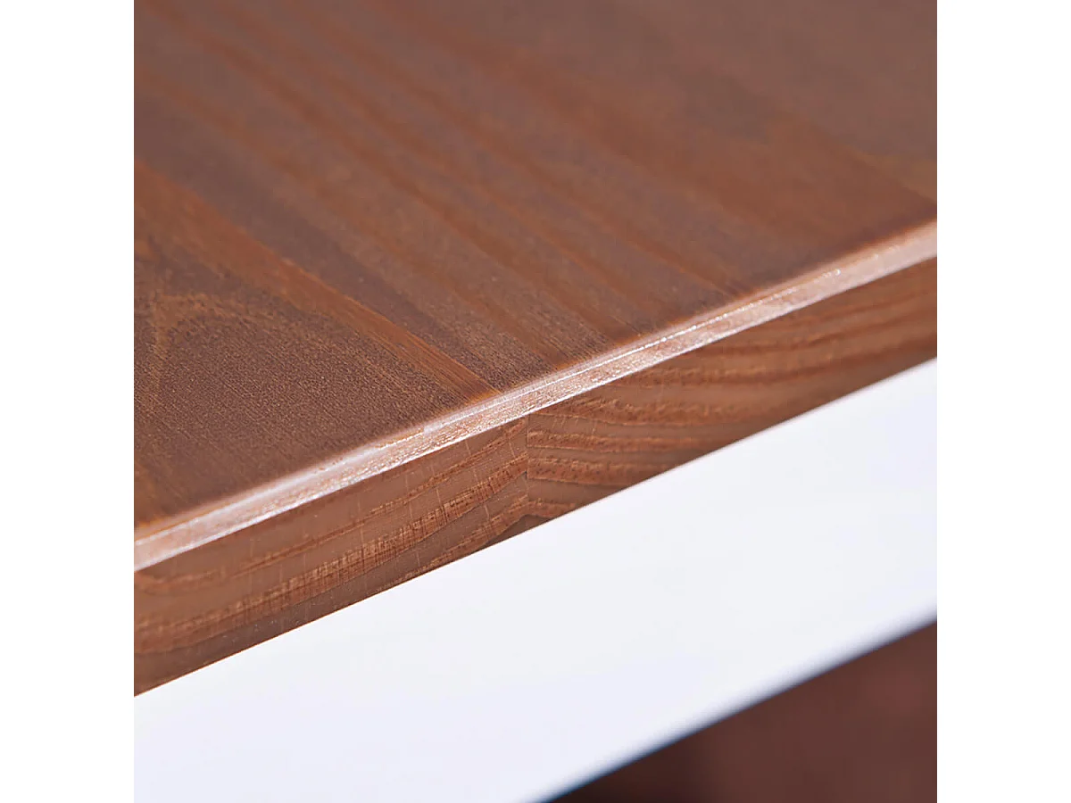 SOCOA - Table Rectangulaire Bois Massif Vernis Sepia et Blanc