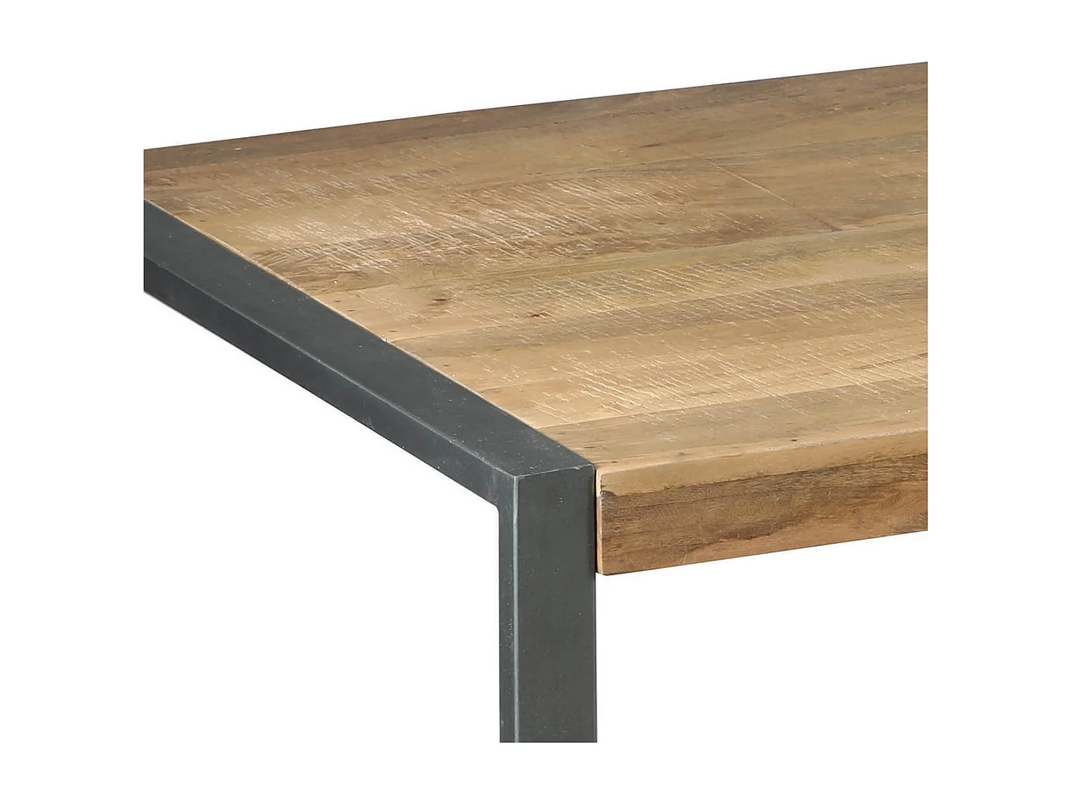 PALISSA - Table de Repas 180cm Bois et Acier Patiné