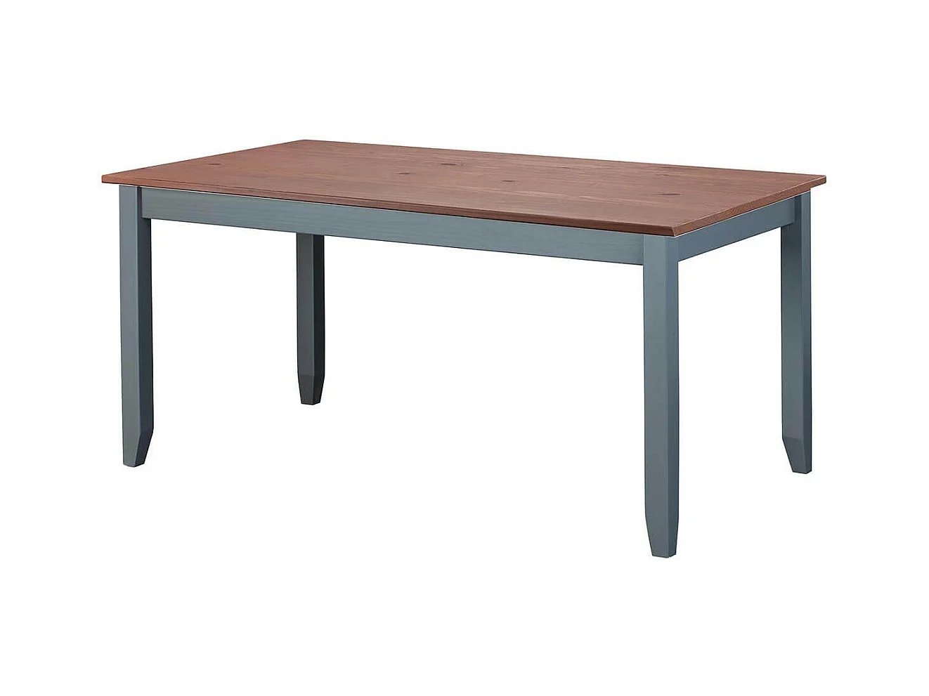 MELINA - Table Repas Rectangulaire Coloris Gris et Naturel