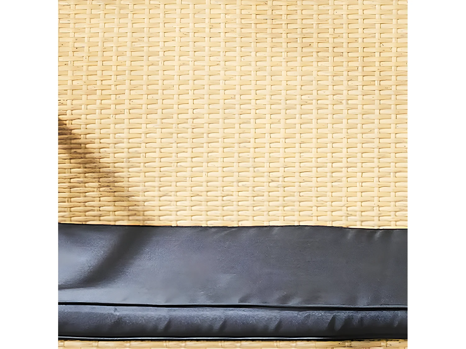 CANTA - Salon de Jardin 4 Pièces Tressé Jaune et Métal Noir