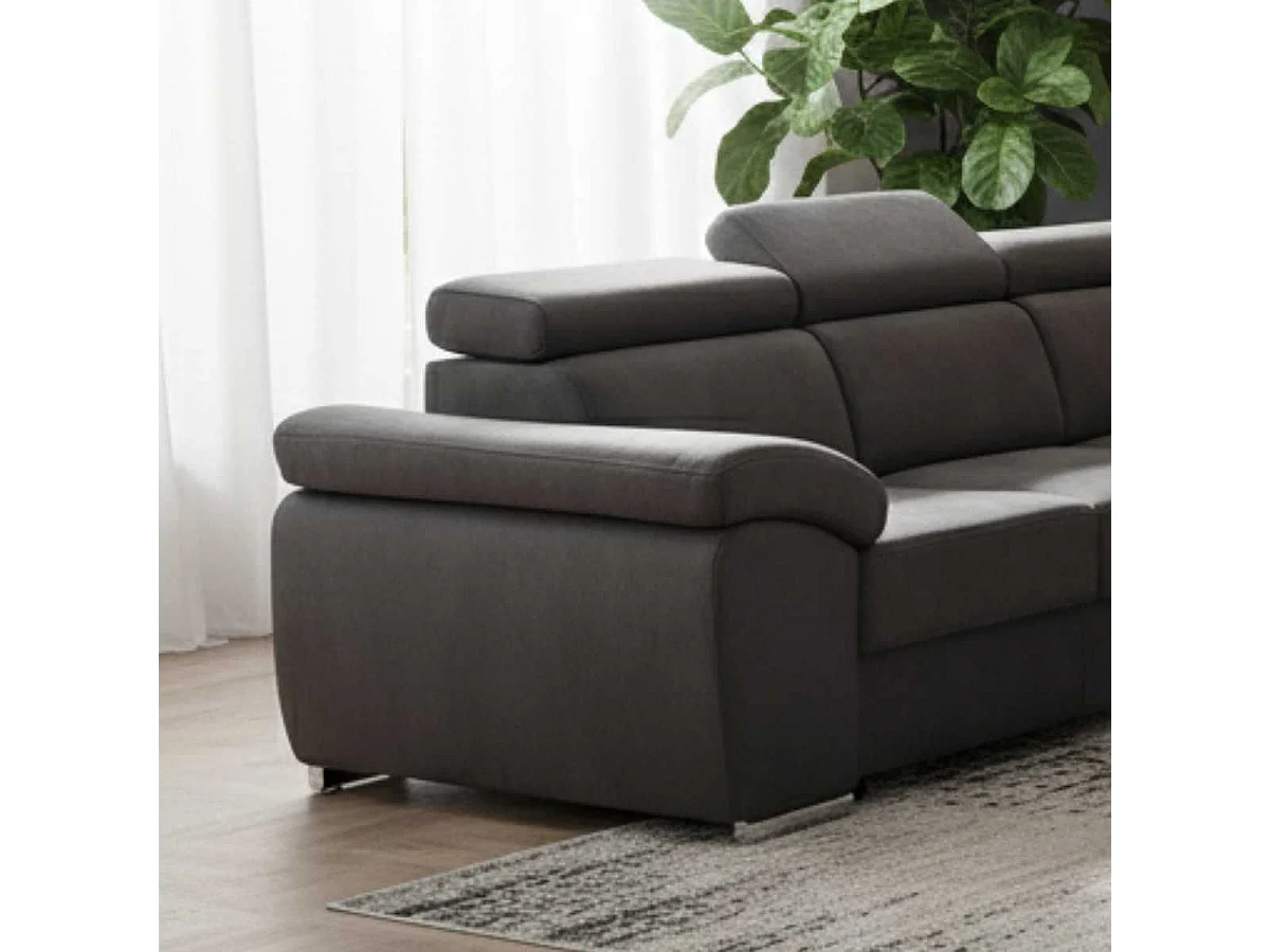 BRUGES - Canapé d'Angle Gauche 7 Places Gris