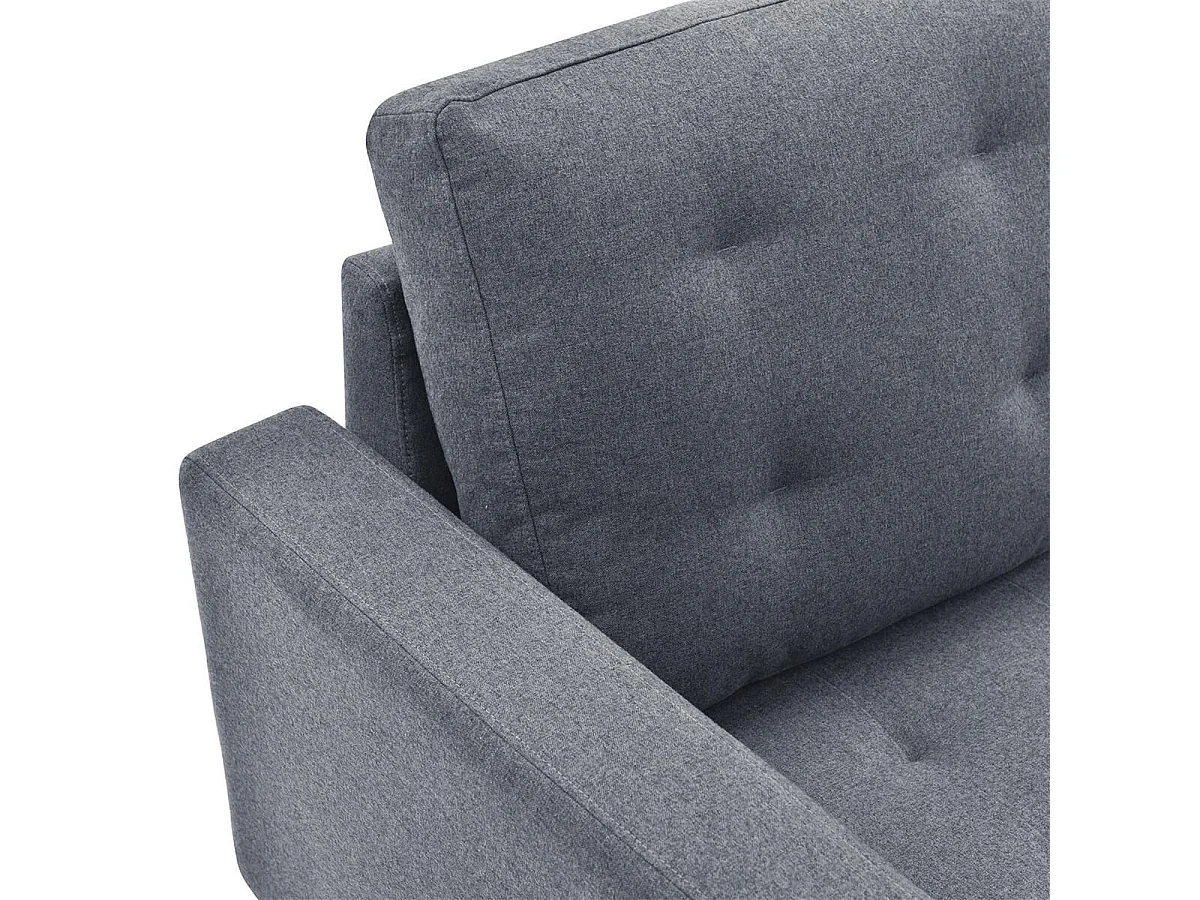 KULMA - Canapé d'Angle Réversible Gris Foncé Capitonné