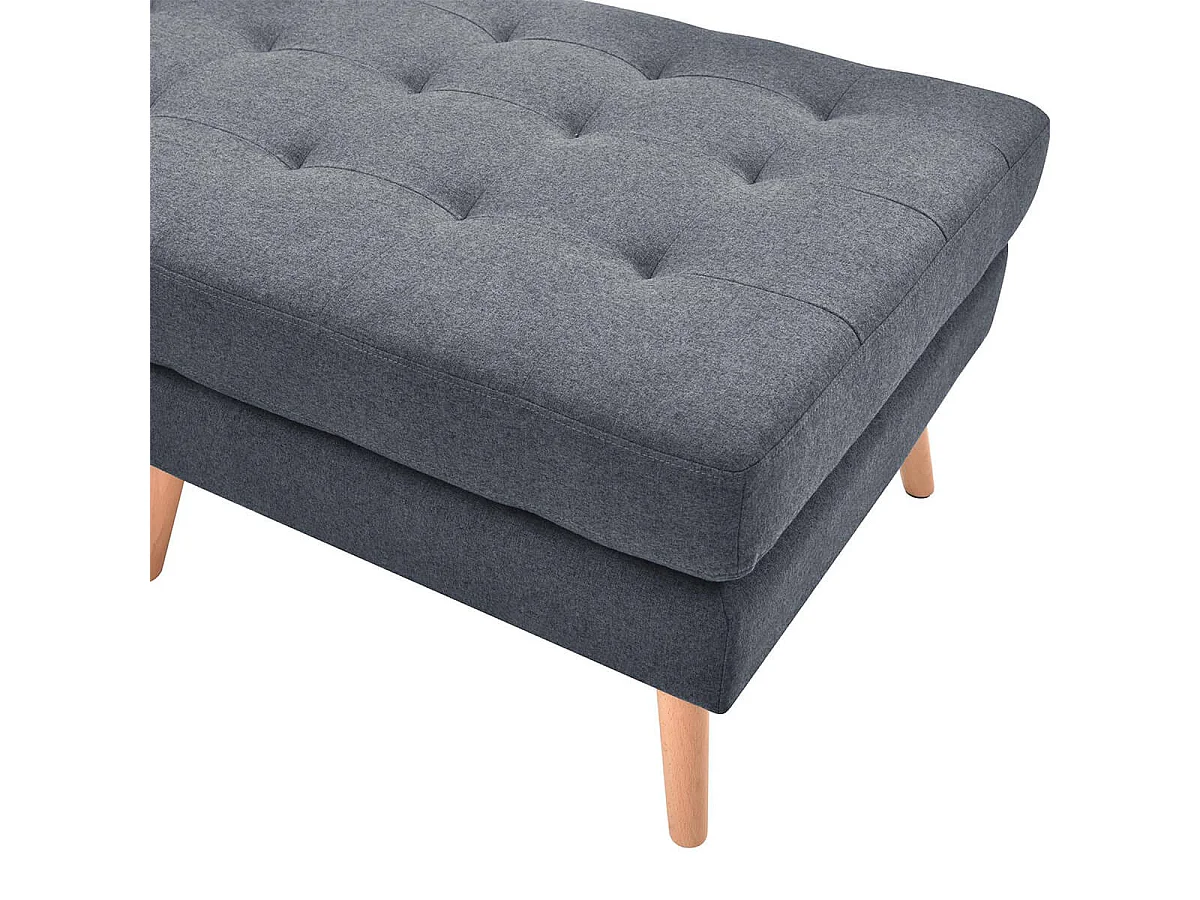 KULMA - Canapé d'Angle Réversible Gris Foncé Capitonné