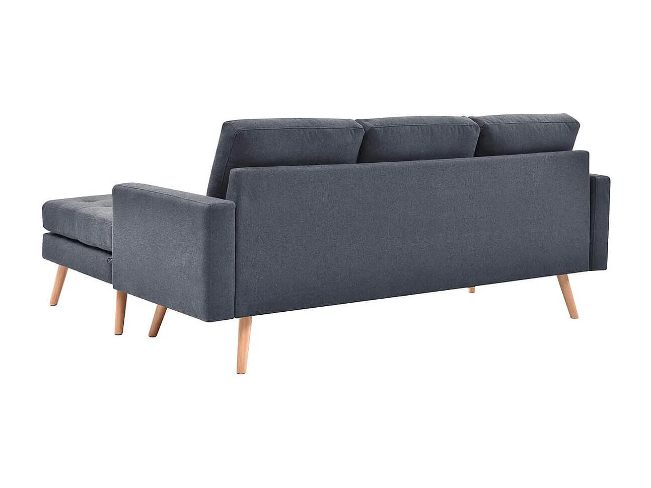 KULMA - Canapé d'Angle Réversible Gris Foncé Capitonné