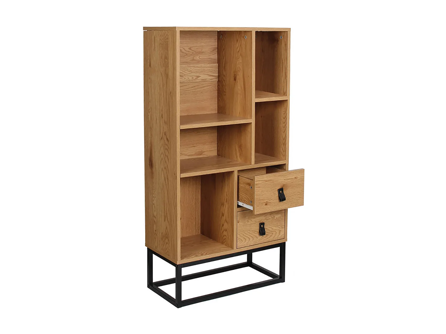 ABRIL - Bibliothèque Aspect Bois et Pieds Métal