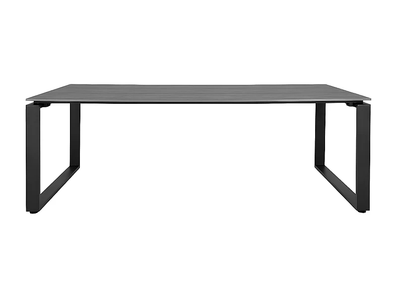 KAILUA - Table Jardin Rectangulaire 220cm Aspect Bois et Aluminium