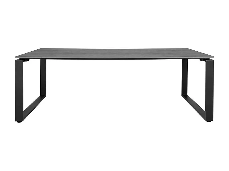 KAILUA - Table Jardin Rectangulaire 220cm Aspect Bois et Aluminium