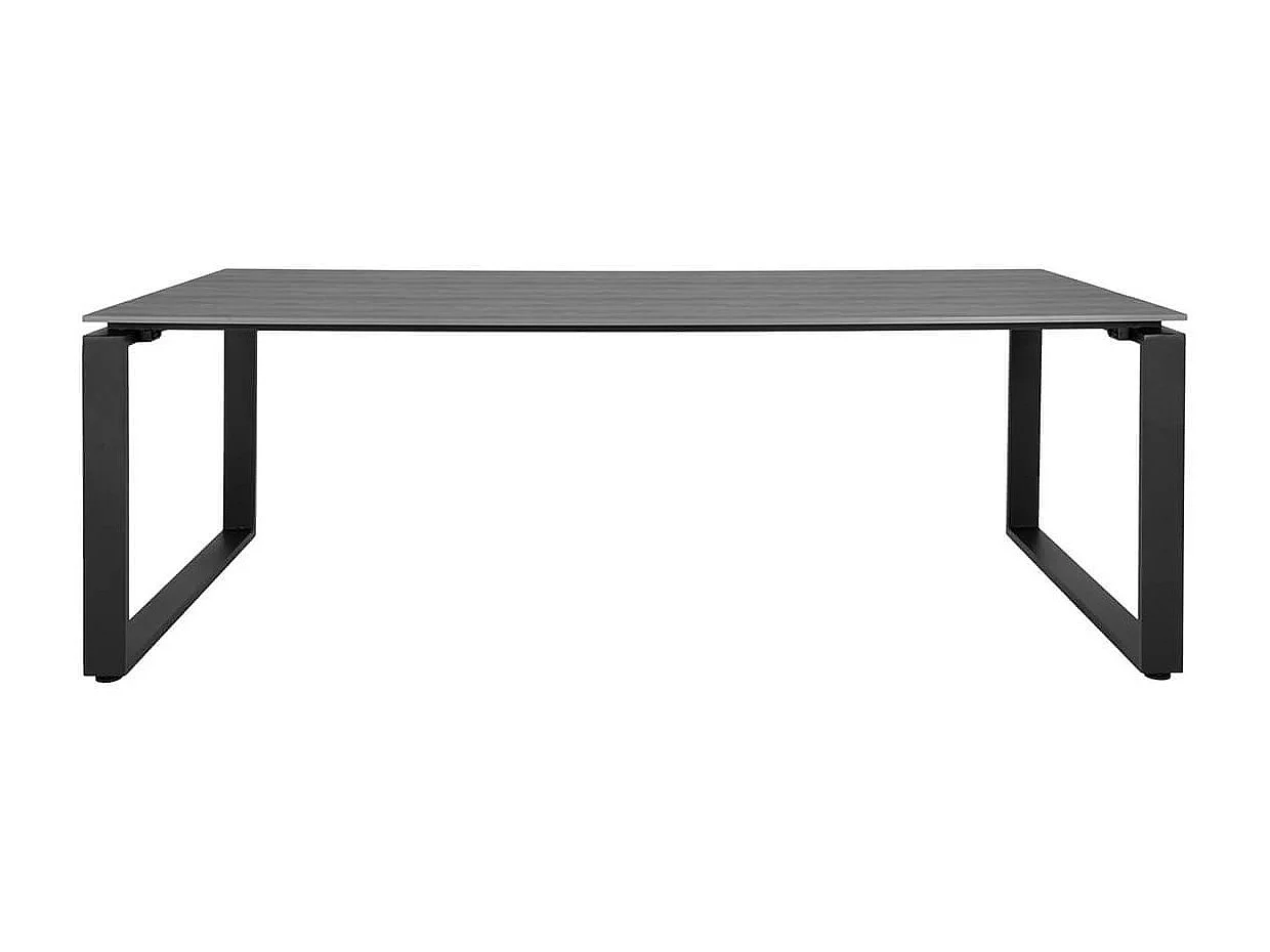 KAILUA - Table Jardin Rectangulaire 220cm Aspect Bois et Aluminium