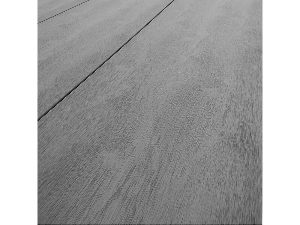 KAILUA - Table Jardin Rectangulaire 220cm Aspect Bois et Aluminium